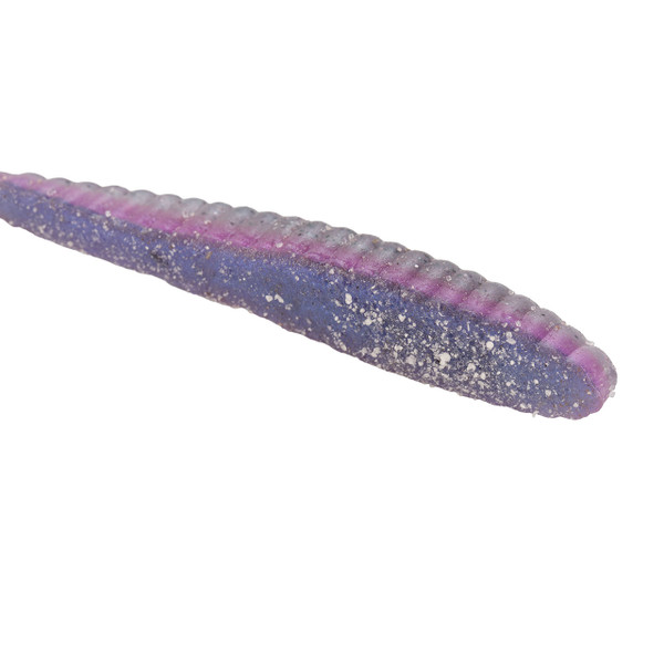Berkley Lab Series Flat Worm color Prism shad up close showing the texture of the bait