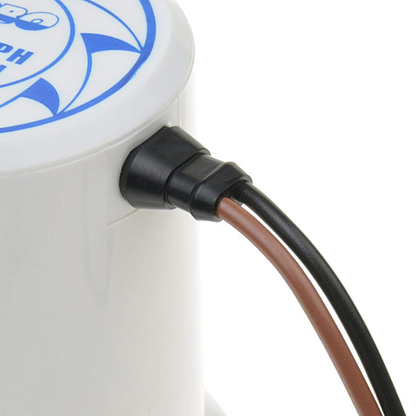 Boating Essentials 1500 GPH Bilge Pump close up of tinned wires