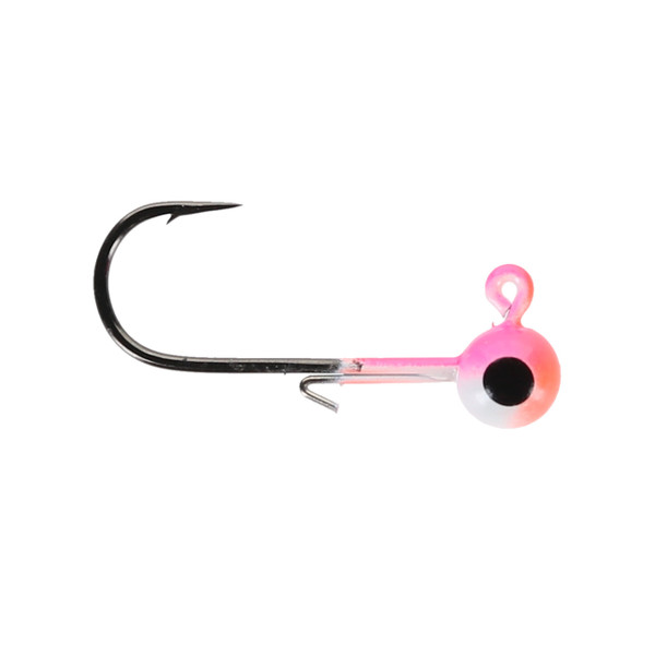 Widow Maker Tungsten Panfish Jigheads - Size 4 color Pink-White Glow