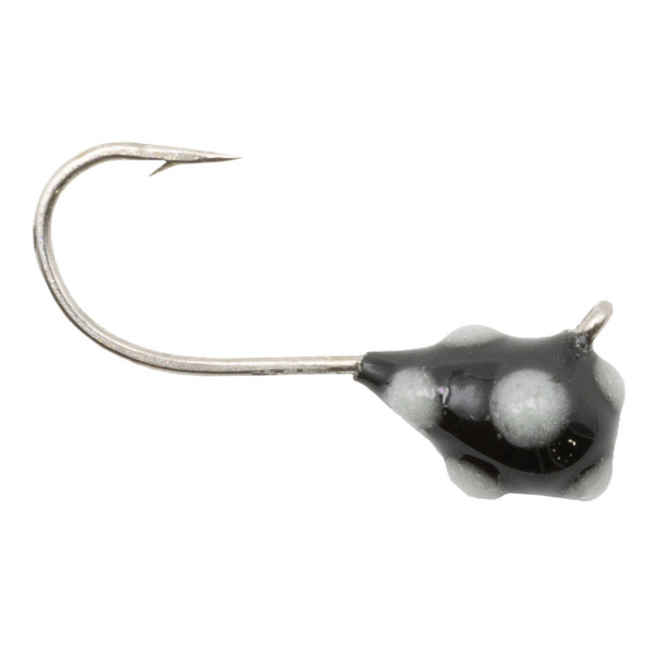 Clam Confetti Drop Tungsten Jig color Black White Glow Dot