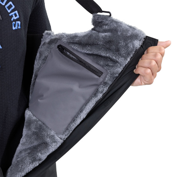 IceArmor Men's SubZero Float Bib color Black close up of inside pocket