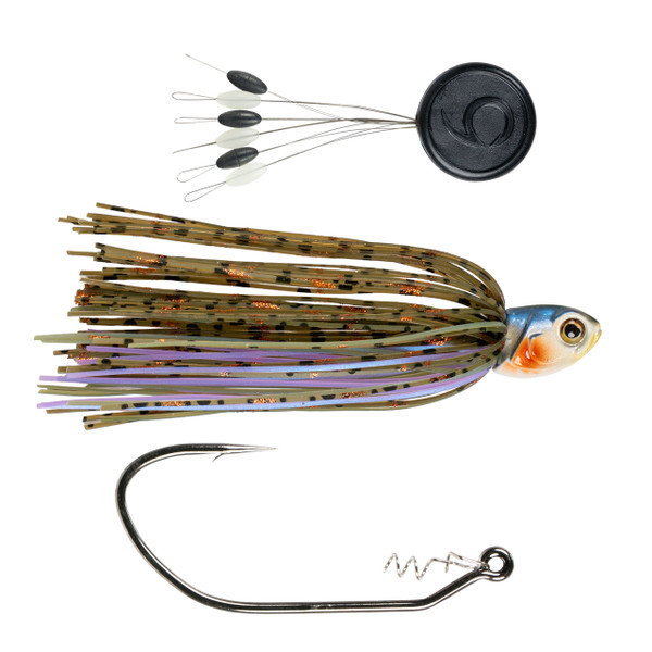 6th Sense Line-Through Swim Jig color Candy Bluegill with included 4/0 hook and Peg-X stopper