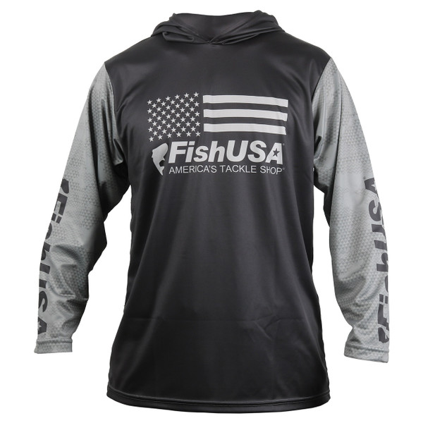 FishUSA Black Ops Hooded Performance Fishing Shirt Front