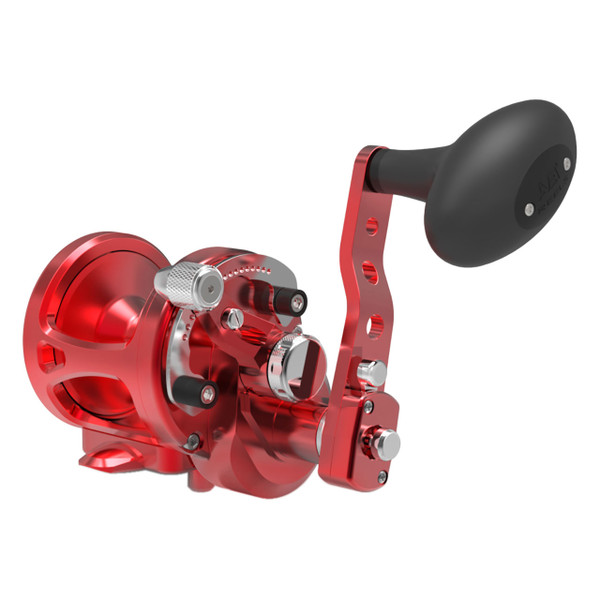 Avet SX G2 Two-Speed Lever Drag Conventional Reel color Red right hand with Glide Plate