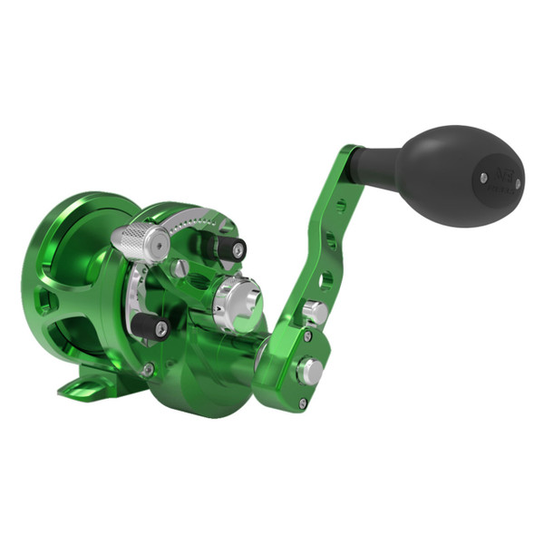 Avet SXJ G2 Two-Speed Lever Drag Conventional Reel color Green right hand with Glide Plate