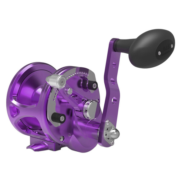 Avet JX G2 Lever Drag Conventional Reel color Purple right handed with Glide Plate