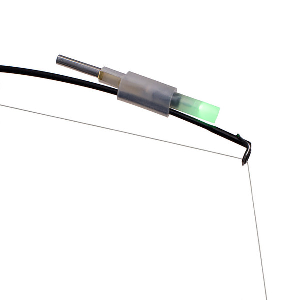 Lumenok Fish On Rod Tip Light color Green in use on a rod (Rod is not included)