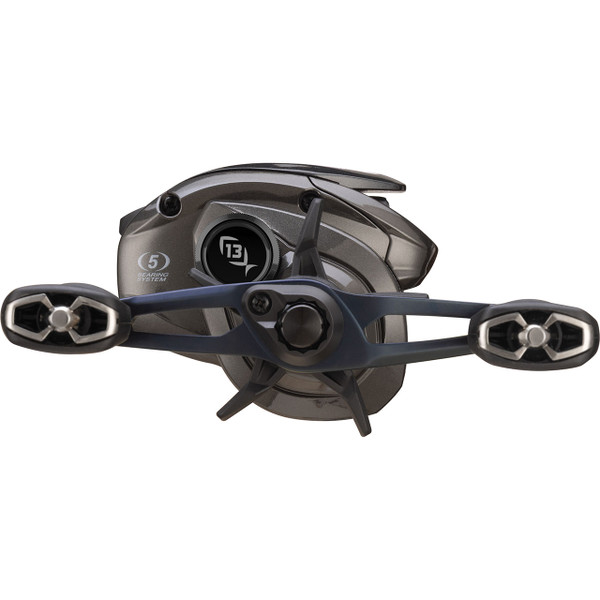13 Fishing Slate Casting Reel close up of handle