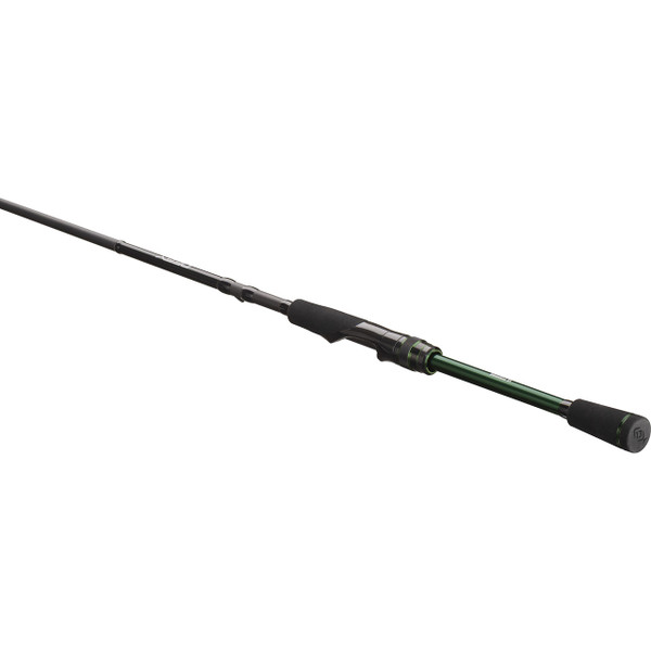 13 Fishing Defy Spinning Rod model DFYS66M-F-2 handle type B close up of handle