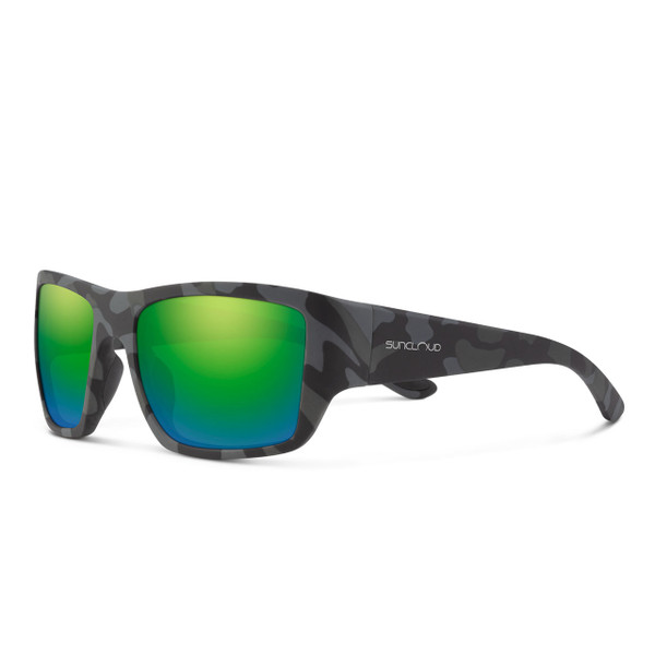 Suncloud Eyewear Sculpin Polarized Sunglasses Matte Stonefish - Polarized Green Mirror