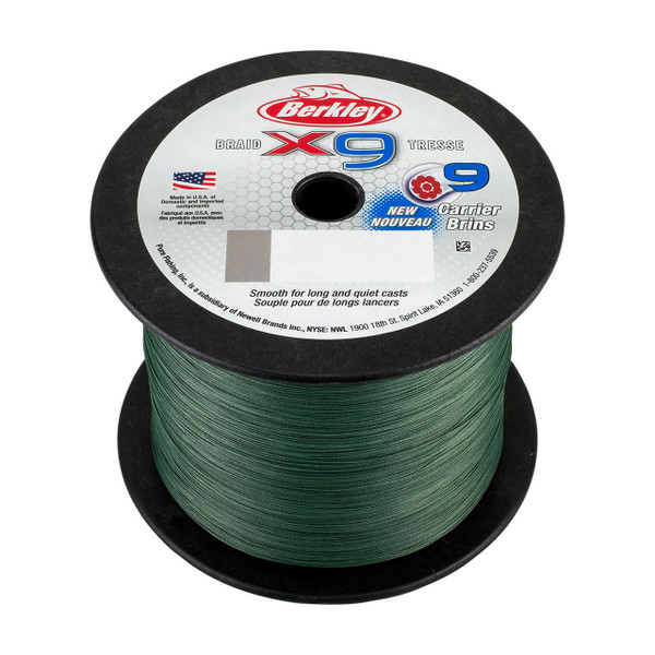 Berkley X9 Braid color Low-Vis Green 2188 yds.