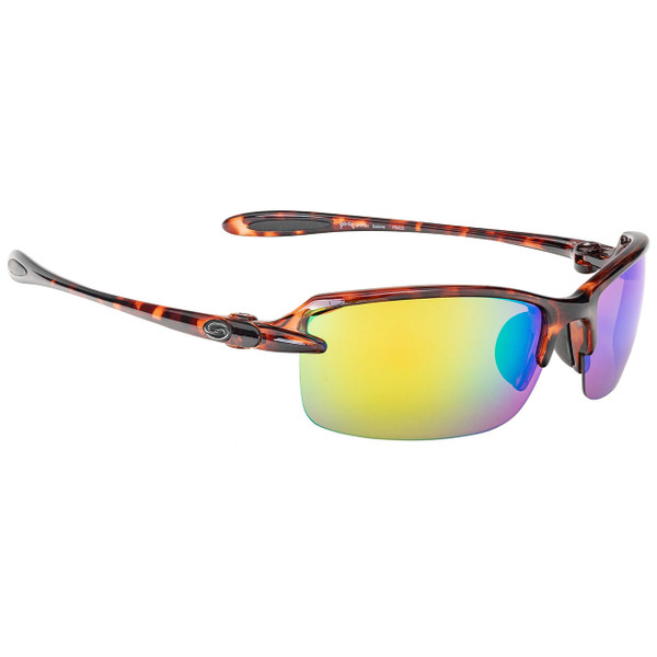 Strike King SK Plus Polarized Sunglasses SG-SKP32 Sabine - Brown Tortoise-Green Mirror