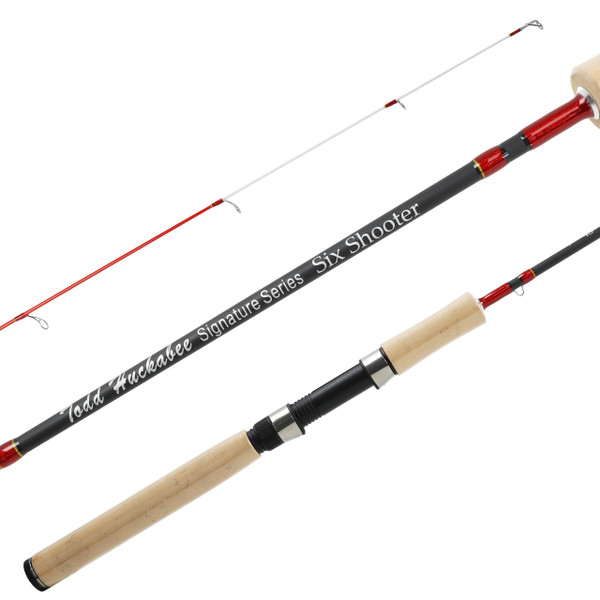 Power Fishing Crappie Spinning Rod tri pic of variant PFRR-601MLS showing the guides, blank and handle