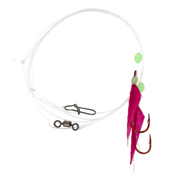 Eagle Claw Perch Fly Rig color Pink Wing - Glow Head