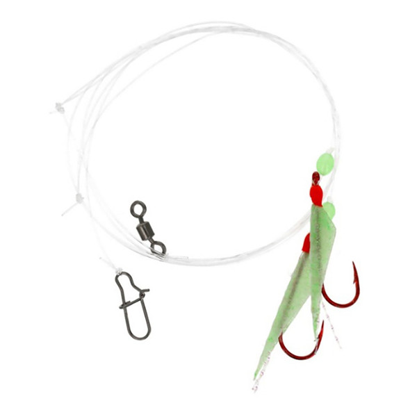 Eagle Claw Perch Fly Rig color Chartreuse Glow Wing - Red Head