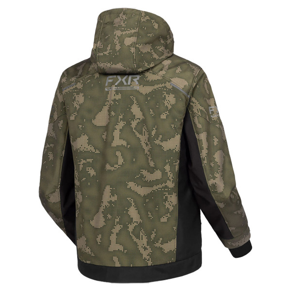 FXR Men's Evolution FX Tech Shell Jacket color Black-Moss back