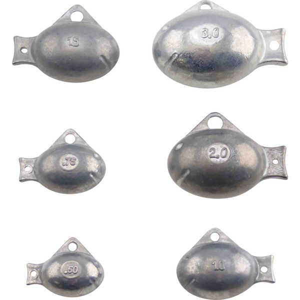 Off Shore Tackle Replacement Guppy Weights image showing all sizes available