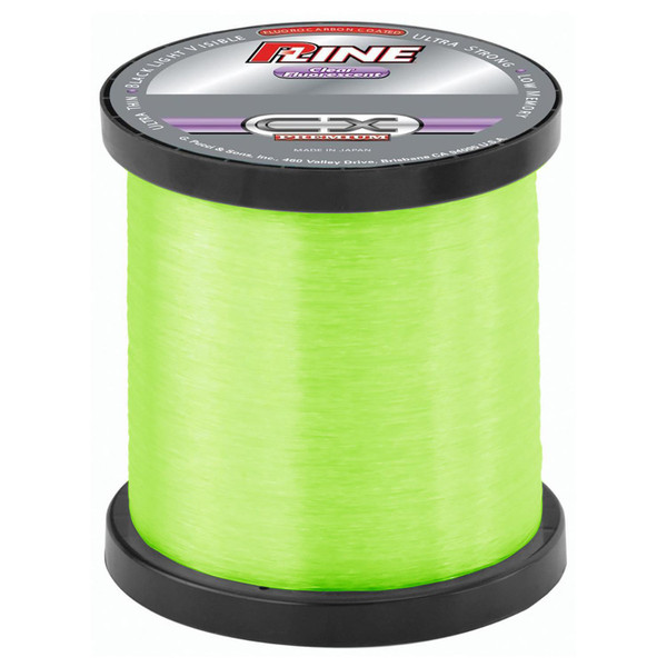 P-Line CX Premium Fluorocarbon Coated Line in Hi-Vis Fluorescent Green