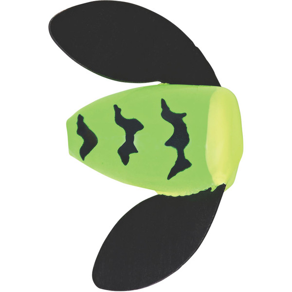 Worden's Spin-N-Glo Black Wings - Lime Chartreuse Tiger; 4