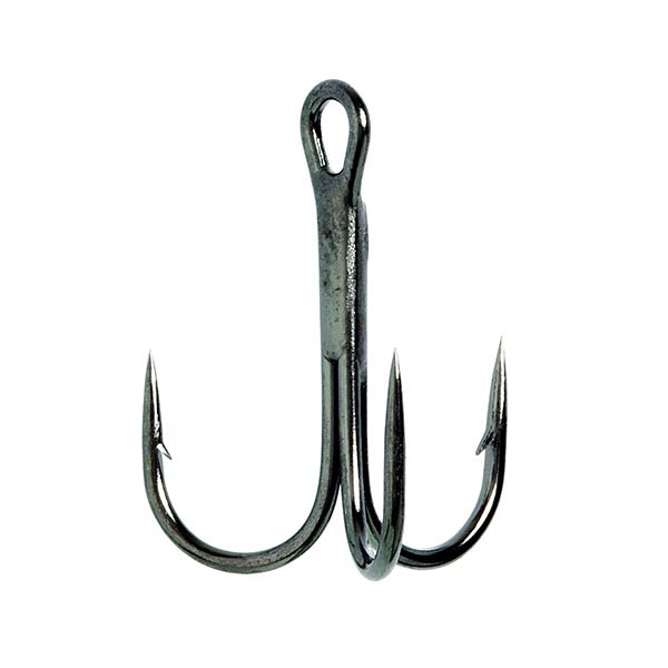 Eagle Claw L934 Lazer Sharp 3X Round Bend Treble Hooks Platinum Black finish