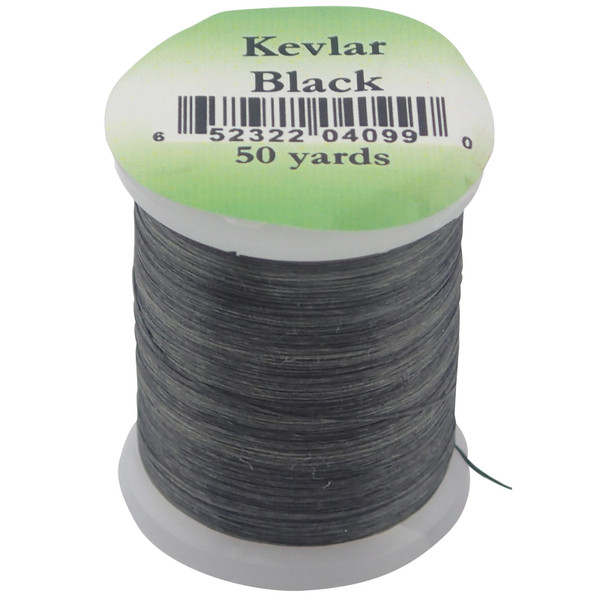 Hareline Dubbin Kevlar Thread in Black