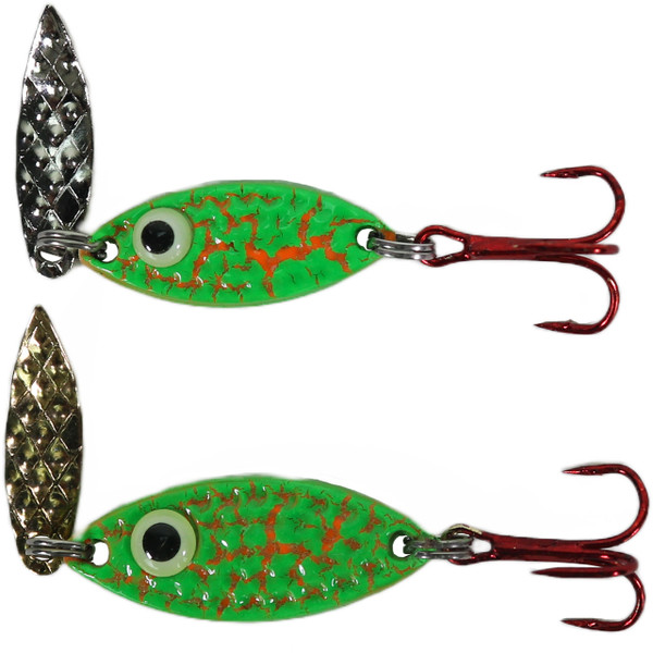 PK Lures Predator Spoon 1/16 Ounce and 1/8 Ounce Size Comparison