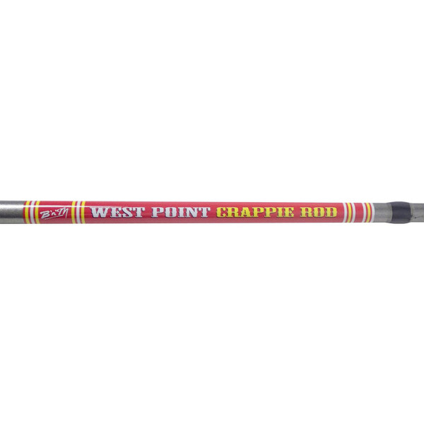 BnM Fishing West Point Crappie Rod close up of blank showing logo