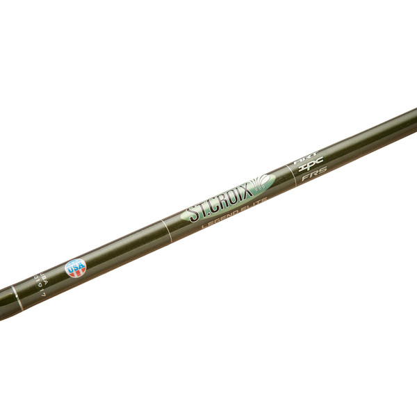 St. Croix Legend Elite Spinning Rod close up of blank showing St. Croix logo