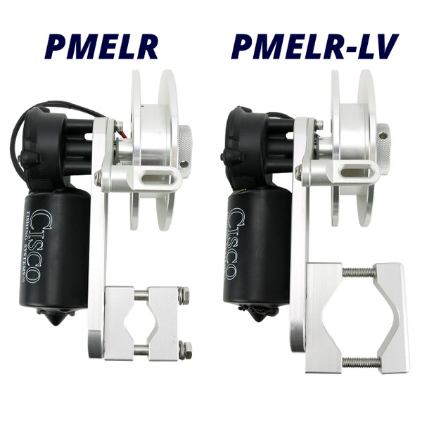 Cisco Electric Planer Drive Reel top view of models PMELR and PMELR-LV showing vice size comparison