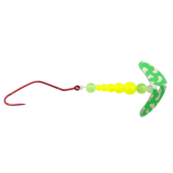 Mack's Smile Blade Super Slow Death Rig color Green Silver Tiger-Yellow Chartreuse