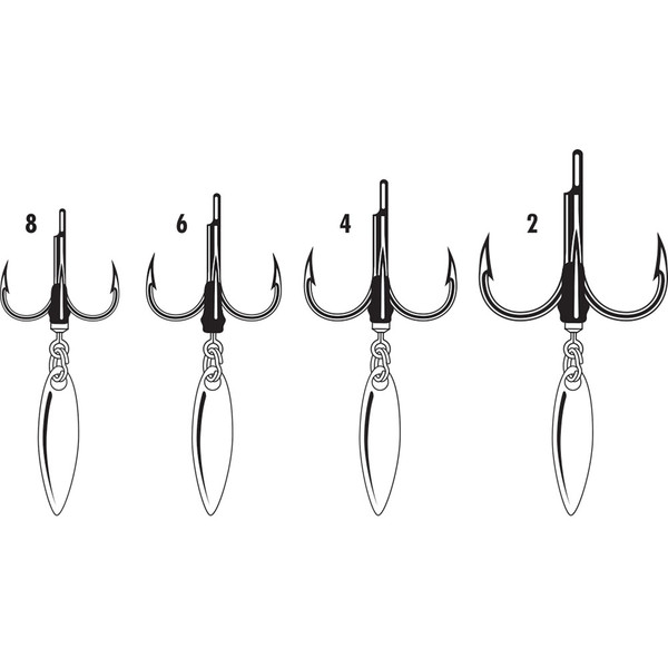 VMC Bladed Hybrid Treble Short Hooks