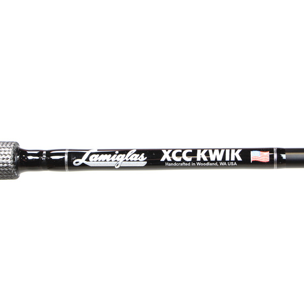 Lamiglas XCC Kwik Series Salmon & Steelhead Rod logo with statement Handcrafted in Woodland WA USA and flag
