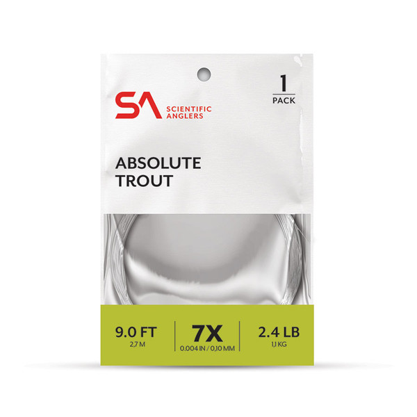 Scientific Anglers Absolute Trout Tapered Leader in packaging