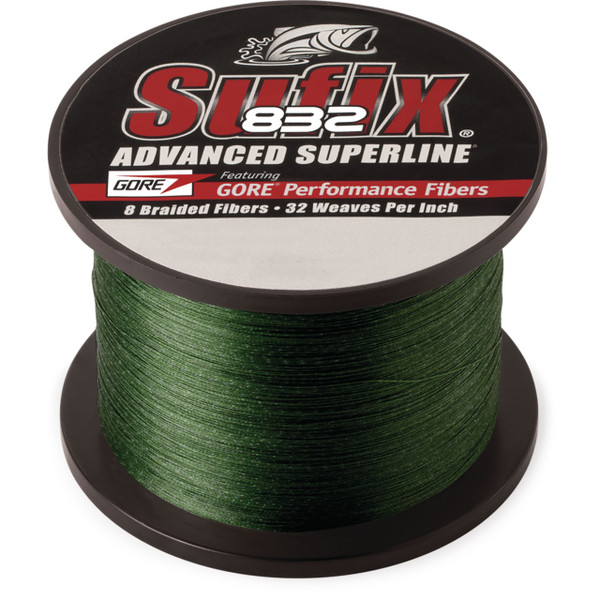 Sufix 832 Advanced Superline color Low-Vis Green 1,200 yds.