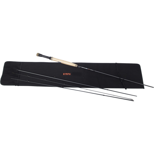 Cortland Nymph Series Fly Rod pieces on top of rod bag