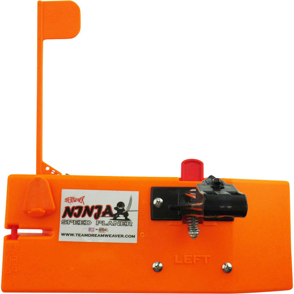 Dreamweaver Ninja Speed Planer Walleye Board Left side with flag raised
