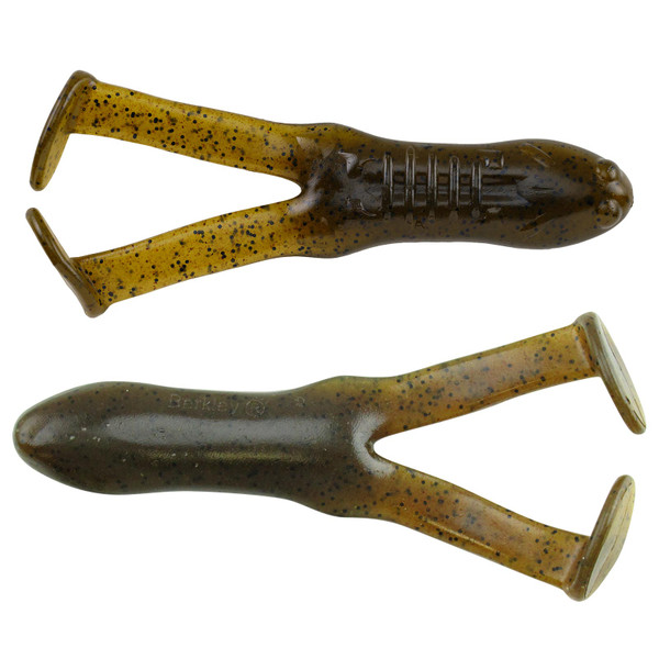 Berkley PowerBait Beat'n Paddle Frog Topwater Bait Green Pumpkin top and bottom view