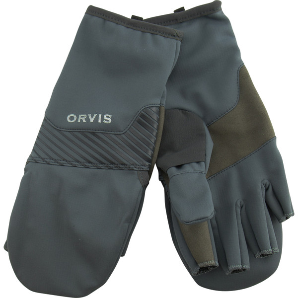 Orvis Men's Softshell Convertible Mitts view of top and palm