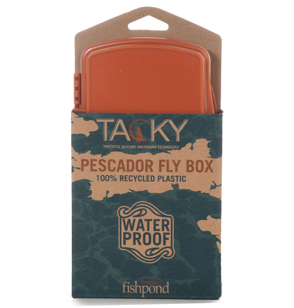 Tacky Pescador Fly Box color Burnt Orange in package