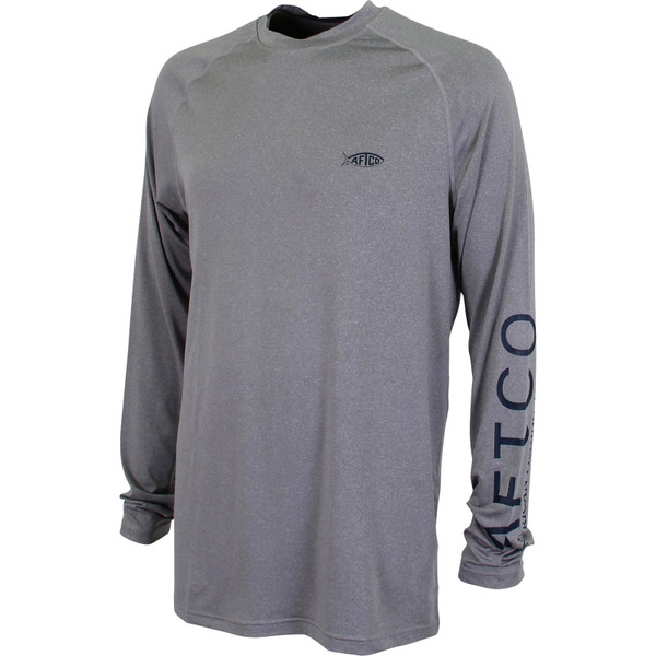 AFTCO Men's Samurai 2 Long Sleeve Performance Shirt Color Steel Heather Front View