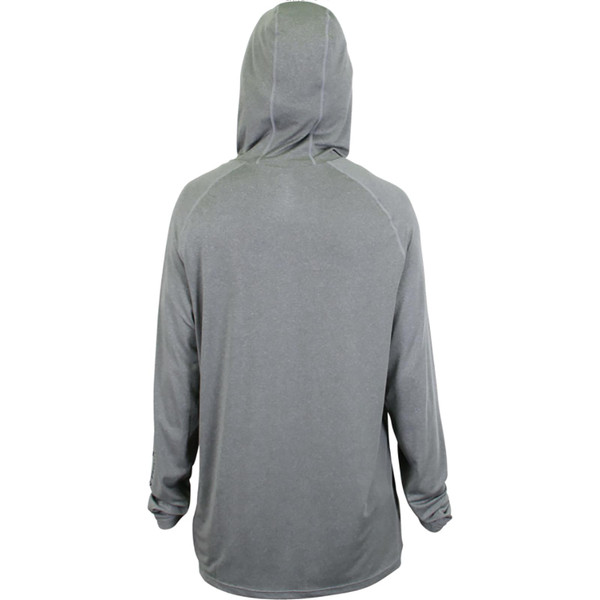 AFTCO Men's Samurai 2 Performance Hoodie Color Steel Heather Back View