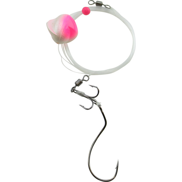 Walleye Nation Creations Double Trouble Spin Float Harness color Pink White