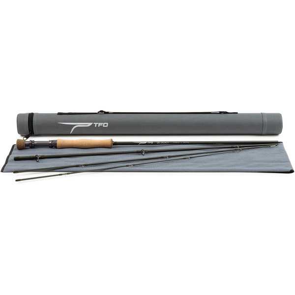 Temple Fork Outfitters LK Legacy Fly Rod TF 06 96 4 LK with rod sock and TFO labeled rod tube