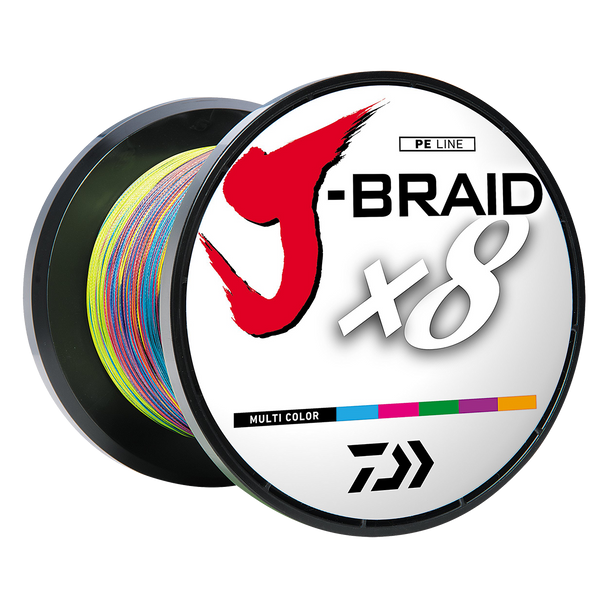 Daiwa J-Braid X8 Braided Fishing Line Multi Color 3000 yds spool