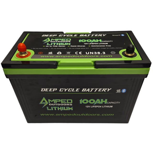 Amped Outdoors 12V 100Ah LiFePO4 Lithium Battery—Heated