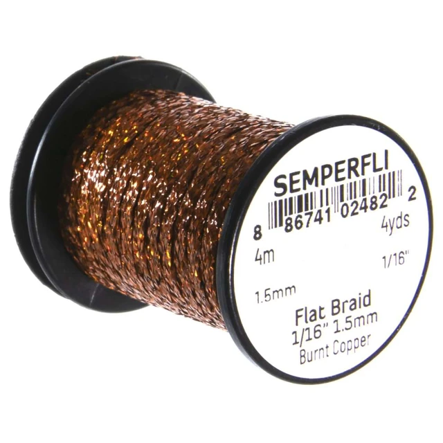 SemperFli Flat Braid color Burnt Copper full spool horizontal side view