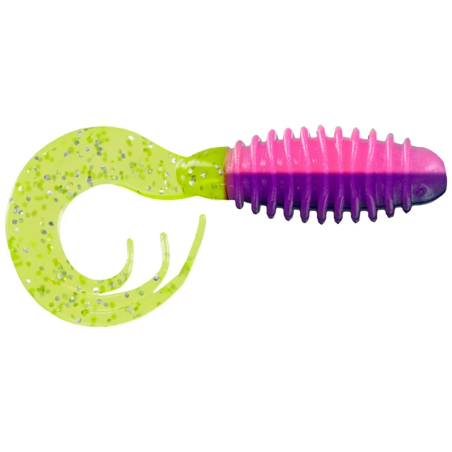 Big Bite Baits Ringed Triple Tip Grub color Popsicle