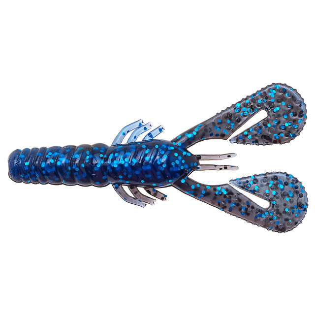 Strike King Rage Tail Craw Bait (Black Blue Flake, 4-Inch)