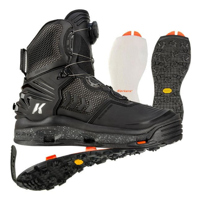 Korkers River Ops BOA Wading Boot Felt & Vibram XS Trek Soles