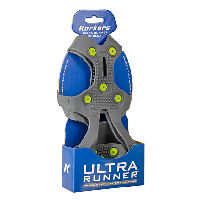 Korkers Ultra Runner Ice Cleat in packaging
